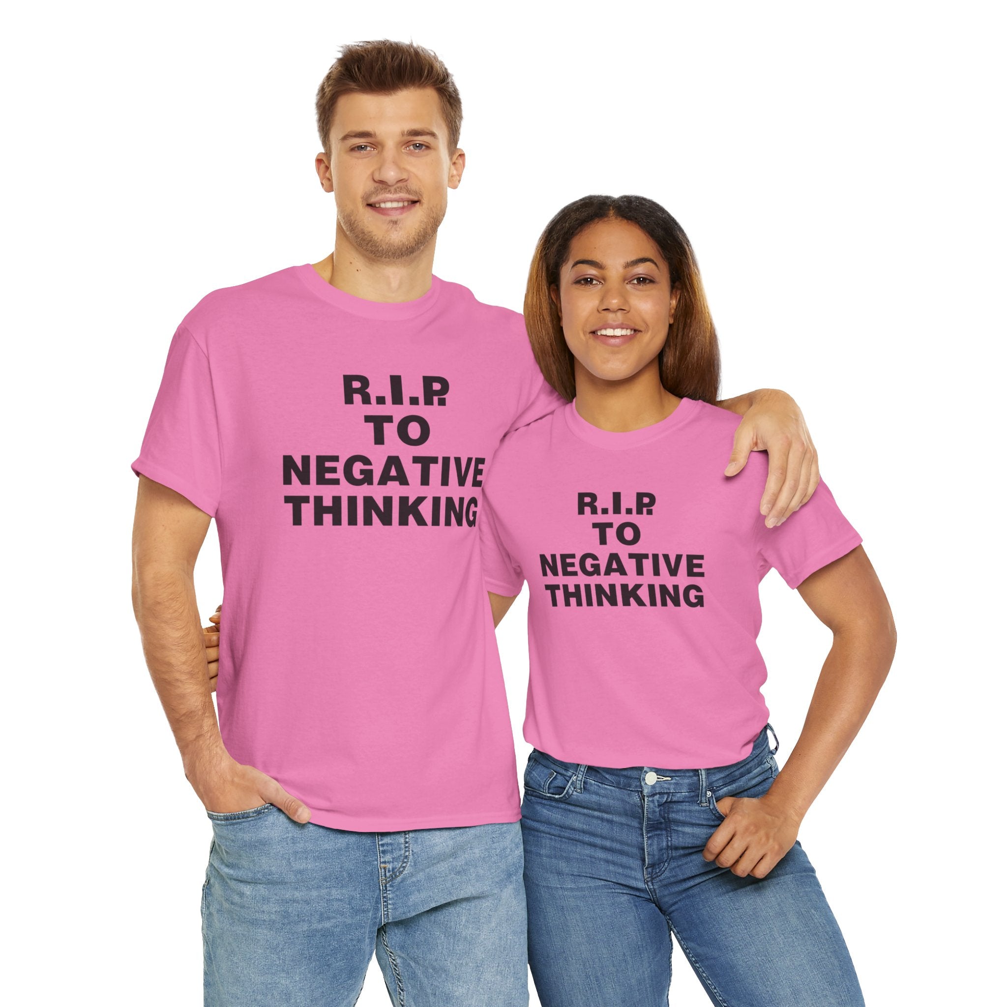 R.I.P. to Negative Thinking Unisex Heavy Cotton Tee - Positive Vibes T-Shirt